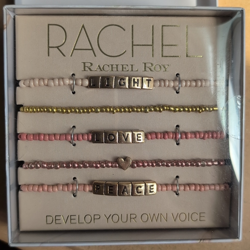 RACHEL Rachel Roy Women's Beaded Bracelet Set - Gold and Pink
